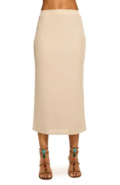 Ramy Brook Jade Lurex Knit Midi Skirt In Neutral