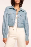 Ramy Brook Janet Sequin Denim Jacket In Sequin Lightwash