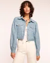 Ramy Brook Janet Sequin Denim Jacket In Sequin Lightwash