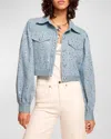 Ramy Brook Janet Sequin Denim Jacket In Sequin Lightwash