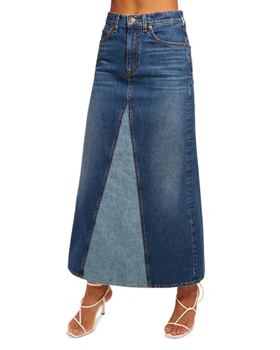 Ramy Brook Jannie Two-tone Denim Maxi Skirt In Tonal Wash