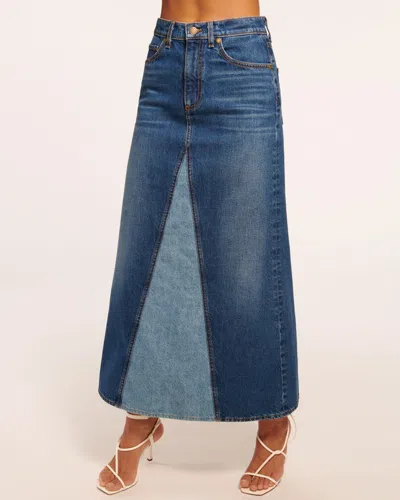 Ramy Brook Jannie Two-tone Denim Maxi Skirt In Tonal Wash