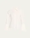 Ramy Brook Jay Fitted Button-front Shirt In White