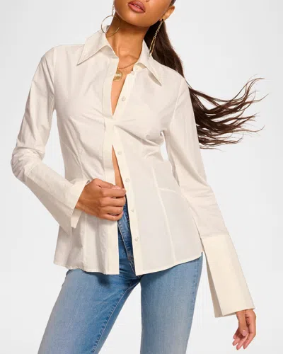 Ramy Brook Jay Fitted Button-front Shirt In White