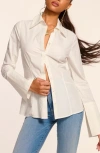 Ramy Brook Jay Fitted Button-front Shirt In White