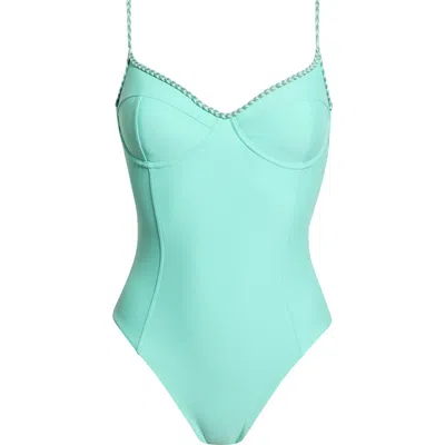 Ramy Brook Jayda Braided One-piece Swimsuit In Blue