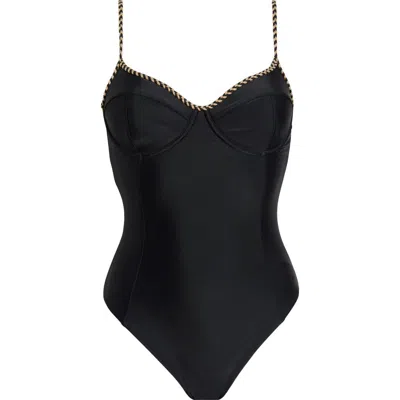 Ramy Brook Jayda Braided One-piece Swimsuit In Black
