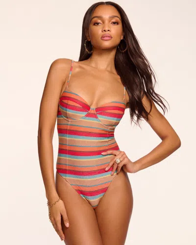 Ramy Brook Jayda Metallic Stripe Underwire One-piece Swimsuit In Multi