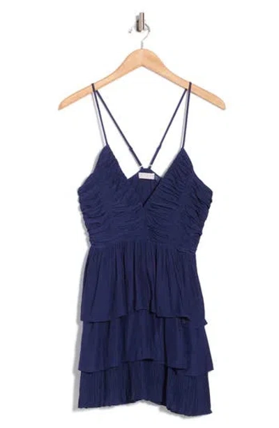 Ramy Brook Jean Tiered Minidress In Blue