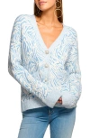 Ramy Brook Jelena V-neck Cardigan Sweater In Dream Blue Animal