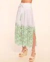 Ramy Brook Jenning Coverup Eyelet Maxi Skirt In Green Cutout