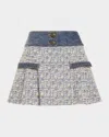 Ramy Brook Jessie Tweed Mini Skort In Indigo Tweed