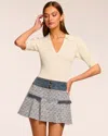 Ramy Brook Jessie Tweed Mini Skort In Indigo Tweed