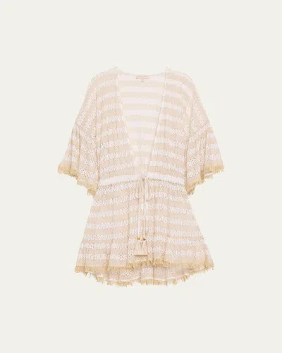Ramy Brook Jewel Striped Knit Coverup Dress In Neutral