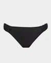Ramy Brook Joelle Ruched Bikini Bottoms In Black