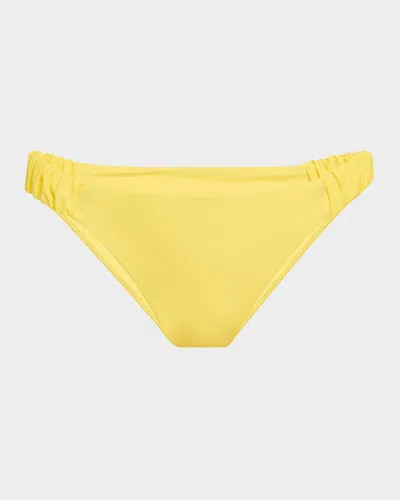 Ramy Brook Joelle Ruched Bikini Bottoms In Yellow