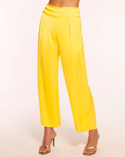 Ramy Brook Joss Cropped Wide Leg Pant In Bright Lemon