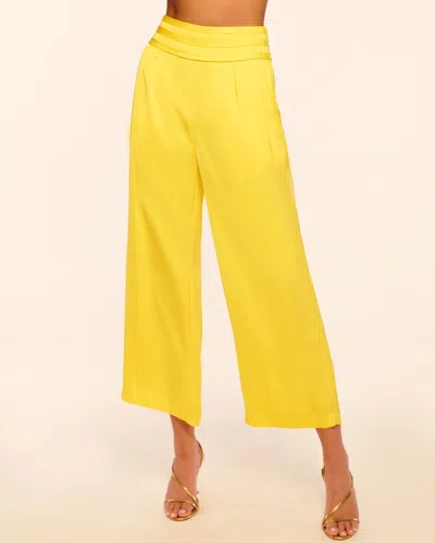 Ramy Brook Joss Cropped Wide Leg Pant In Lemon Drop