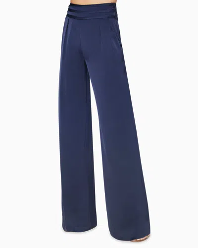 Ramy Brook Joss Cropped Wide Leg Pant Navy In Blue