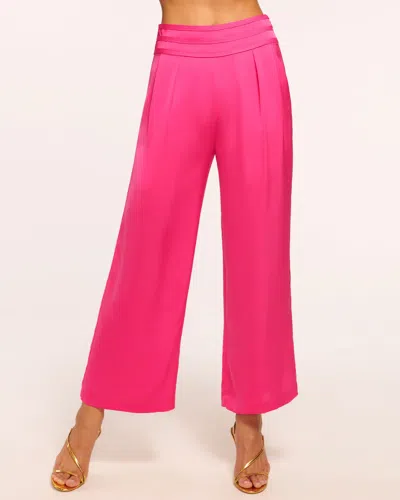 Ramy Brook Joss Cropped Wide Leg Pant In Pink Punch