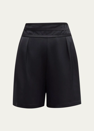 Ramy Brook Joss Satin Shorts In Black