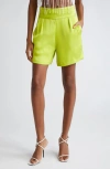 Ramy Brook Joss Satin Shorts In Lime