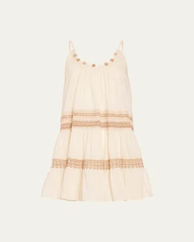 Ramy Brook Jovie Embellished Mini Coverup Dress In Brown