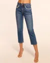 Ramy Brook Joy Crochet Trim Straight Leg Jean In Medium Wash