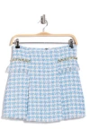 Ramy Brook Judith Tweed Miniskirt In Crystal Blue Houndstooth Tweed