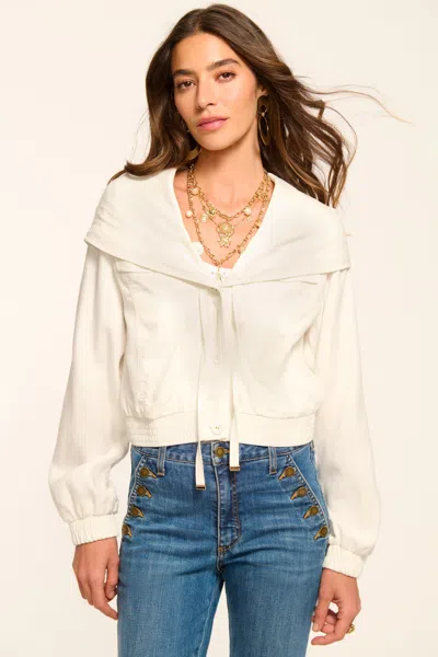 Ramy Brook Juliana Cropped Hoodie Jacket In White