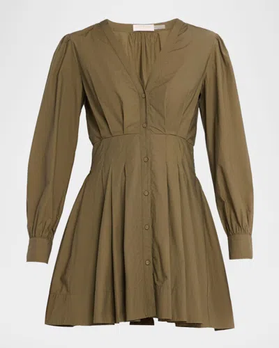 Ramy Brook Julianna Mini Shirtdress In Green