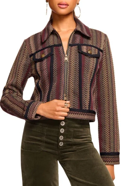 Ramy Brook Julie Metallic Tweed Jacket In Brown