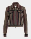 Ramy Brook Julie Textured Tweed Jacket In Animal Print