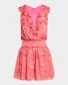 Ramy Brook Juno Mini Dress In Pink Petunia Petal