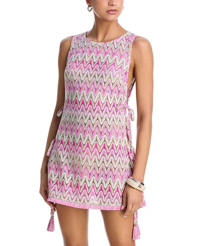 Ramy Brook Kai Side Tie Tunic Cover Up In Pink
