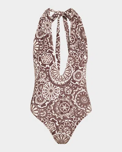 RAMY BROOK KALEIDOSCOPE LORELA HALTER ONE-PIECE SWIMSUIT
