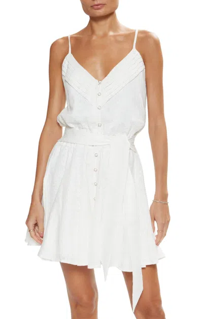 Ramy Brook Kallie V-neck Mini Dress In White Burnout