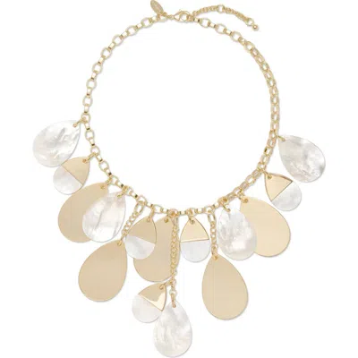 Ramy Brook Karina Mother Of Pearl Charm Necklace In Silver