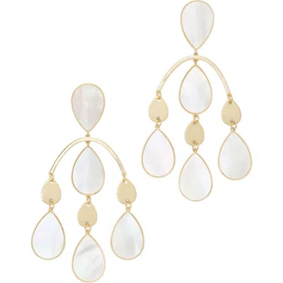 Ramy Brook Karina Mother-of-pearl Chandelier Earrings In Multi