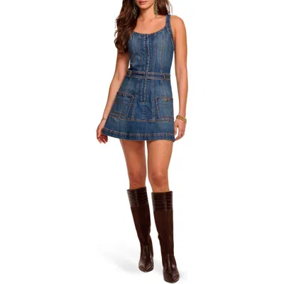 Ramy Brook Karla Scoop Neck Denim Mini Dress In Blue