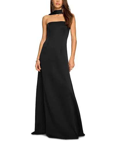 Ramy Brook Karma Sleeveless Attached Scarf Gown In Black