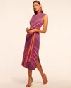 Ramy Brook Karolina Chevron Knit Midi Dress In Pink Chevron