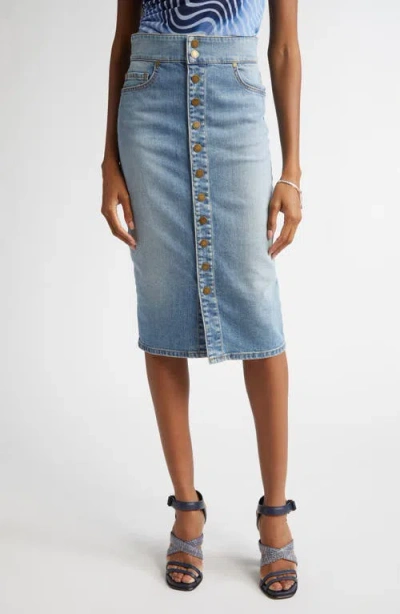 Ramy Brook Karter Denim Skirt In Blue