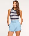 Ramy Brook Kasey Belted Mini Short In Blue Quartz