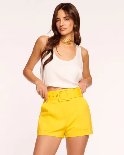 Ramy Brook Kasey Belted Mini Short In Bright Lemon