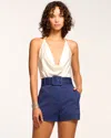 Ramy Brook Kasey Belted Mini Short In Navy