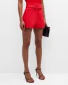 Ramy Brook Kasey Belted Shorts In Red