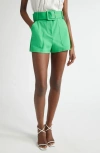 Ramy Brook Kasey Belted Shorts In Tropic Green