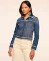 Ramy Brook Kasey Crochet Denim Jacket In Medium Wash