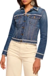 Ramy Brook Kasey Crochet Denim Jacket In Medium Wash Crochet